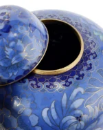 Blue Floral Cloisonne Cremation Urn - Image 3