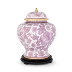 Blush Pink & White Floral Cloisonne Cremation Urn
