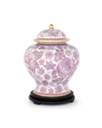 Blush Pink & White Floral Cloisonne Cremation Urn