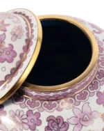 Blush Pink & White Floral Cloisonne Cremation Urn - Image 3