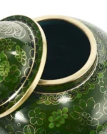 Forest Green Floral Cloisonne Cremation Urn - Image 3