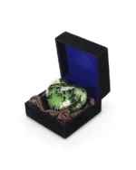 Forest Green Floral Cloisonne Heart Keepsake Urn with Stand - Image 4