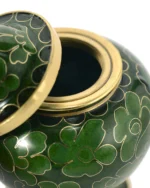 Forest Green Floral Cloisonne Keepsake Urn - Image 3