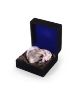 Pink Floral on Black Cloisonne Heart Keepsake Urn with Stand - Image 4