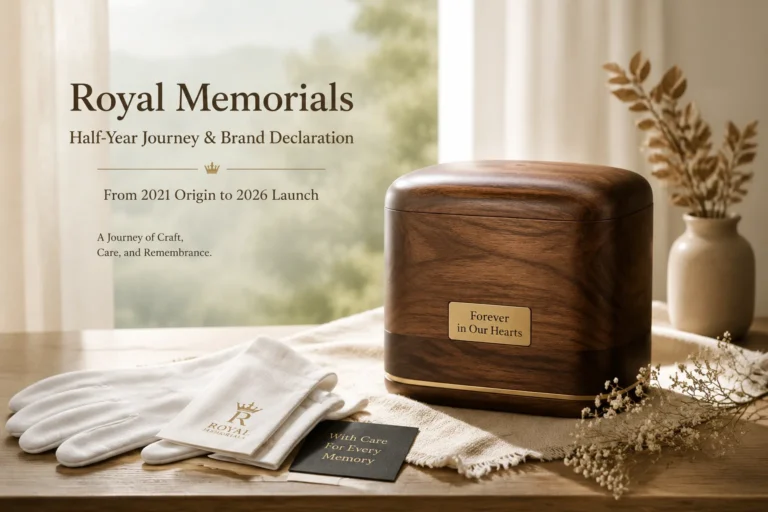 A visual timeline representing the half-year brand journey of Royal Memorials in 2026