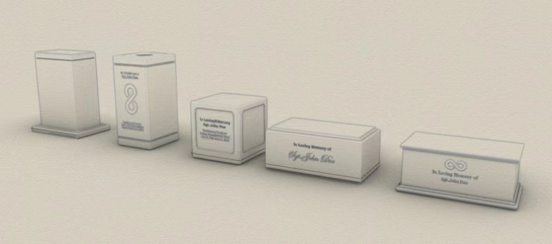 Royal Memorials patented 3D design blueprint and wooden urn dimensions
