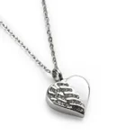 Crystal Angel Wing Heart Cremation Necklace for Ashes