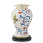 Hummingbird Blossom Cloisonne Cremation Urn