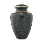 Midnight Teal Floral Cloisonne Cremation Urn