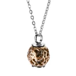 Rose Gold Filigree Cylinder Cremation Necklace for Ashes
