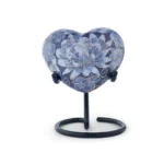 Royal Blue Floral Cloisonne Heart Keepsake Urn with Stand