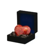 Autumn Maple Cloisonne Heart keepsake urn in premium velvet-lined gift box