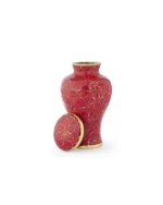 Autumn Maple Cloisonne Keepsake Urn with secure threaded lid removed