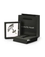 Royal Memorials presentation box with two-tone dragonfly cremation necklace for ashes