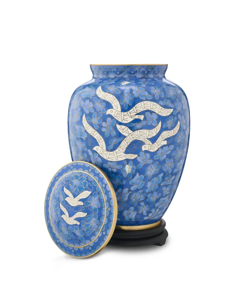 Royal Memorials Peaceful Dove urn lid removed