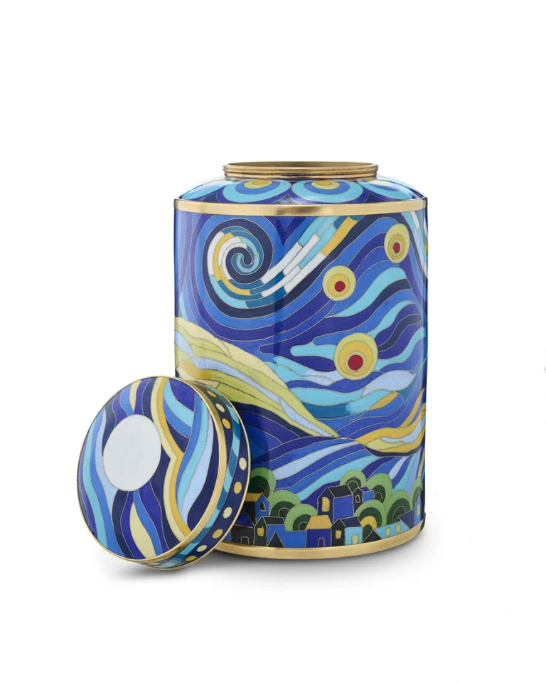 Royal Memorials Starry Night Sky urn lid removed