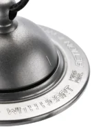 Close up of laser engraved memorial words on satin gray titanium cremation pendant