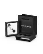 Royal Memorials luxury black presentation box and display frame for tree of life cremation necklace
