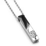 Two-Tone Tree of Life Bar Cremation Necklace for Ashes