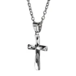 Twisted Cross Stainless Steel Keepsake Necklace