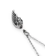 Screw-in top opening and rubber gasket on rose angel wing urn necklace for ashes