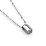 Clear Rectangle Bar Urn Necklace for Ashes