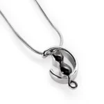Black Cat Moon Urn Necklace for Ashes