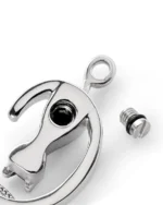 Rear screw opening and rubber gasket on black cat moon urn necklace for ashes