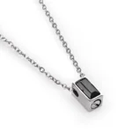 Black Rectangle Urn Necklace for Ashes