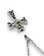 Screw-in top opening and rubber gasket on Celtic cross urn necklace for ashes