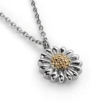 Two-Tone Daisy Urn Necklace for Ashes
