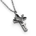 Double Cross Urn Necklace for Ashes