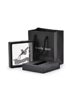 Double cross urn necklace displayed in a presentation frame with gift packaging