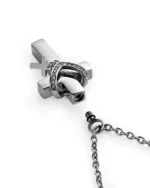Screw-in Top Bail and rubber gasket on double cross urn necklace for ashes