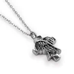 Folded Angel Wings Cross Urn Necklace for Ashes