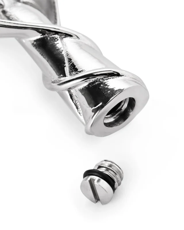 Bottom screw opening and rubber gasket on guardian angel urn necklace for ashes