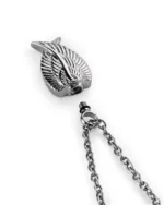 Screw-in Top Bail with rubber gasket removed from silver angel wing urn necklace for ashes