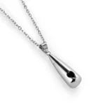 Teardrop Urn Necklace for Ashes with Heart Detail