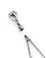 Screw-in Top Bail with rubber gasket on twisted bar cremation necklace for ashes