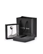 Yin Yang cremation necklace displayed in a presentation frame with gift packaging