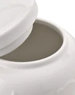 White Ceramic Pet Urn for Ashes with Paw Prints - Image 3